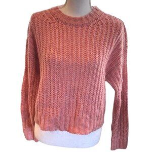 American Eagle women’s sweater size XS chunky knit pink soft barbiecore academia